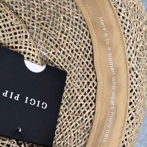 Gigi Pip Straw Hat Sz 57 (S/M) Beach Resort Summer Sun Tan Straw Hat Country - Picture 8 of 8